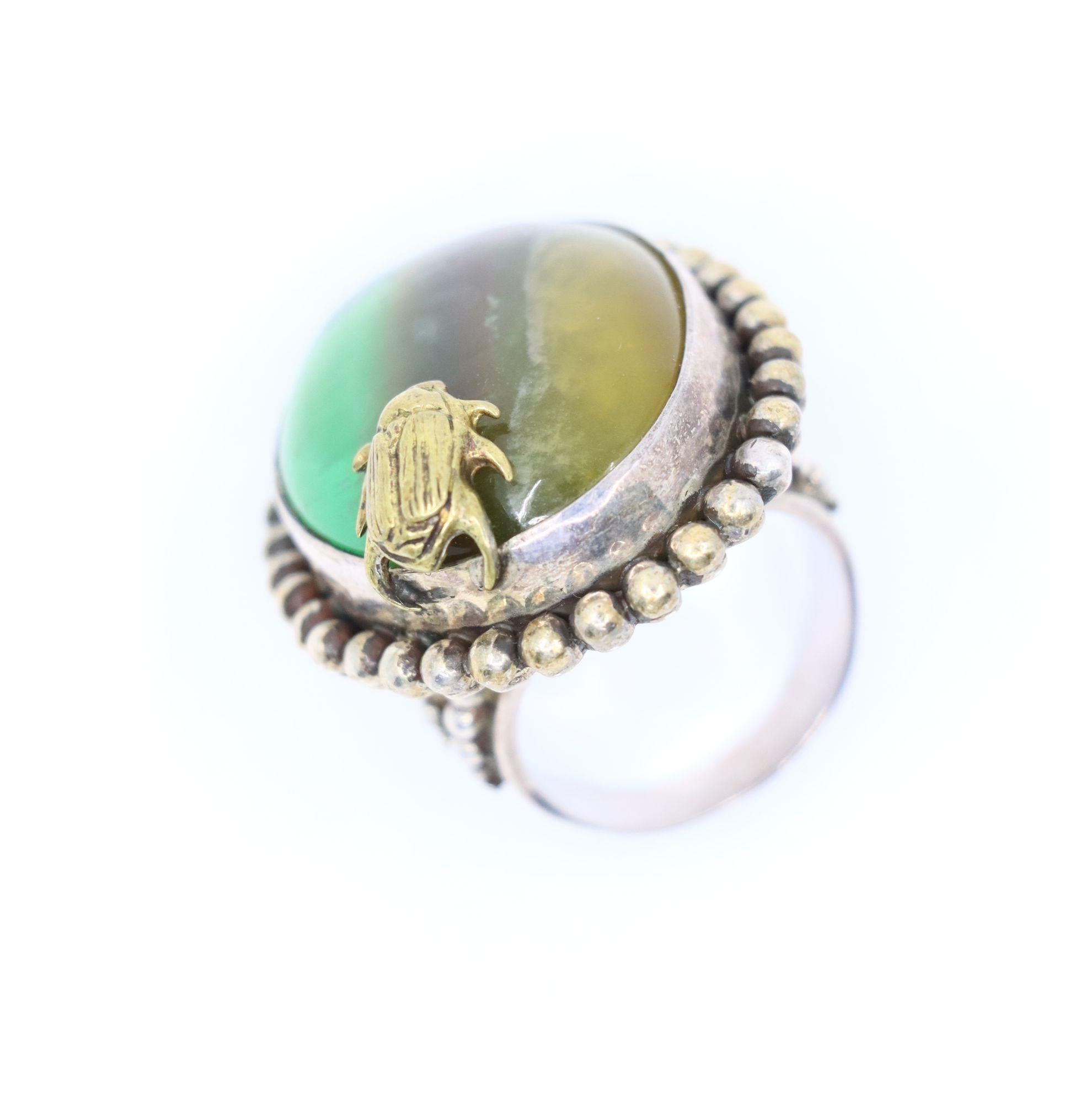 Stephen Dweck Sterling Edelstein Adam Käfer Ring im Angebot 9