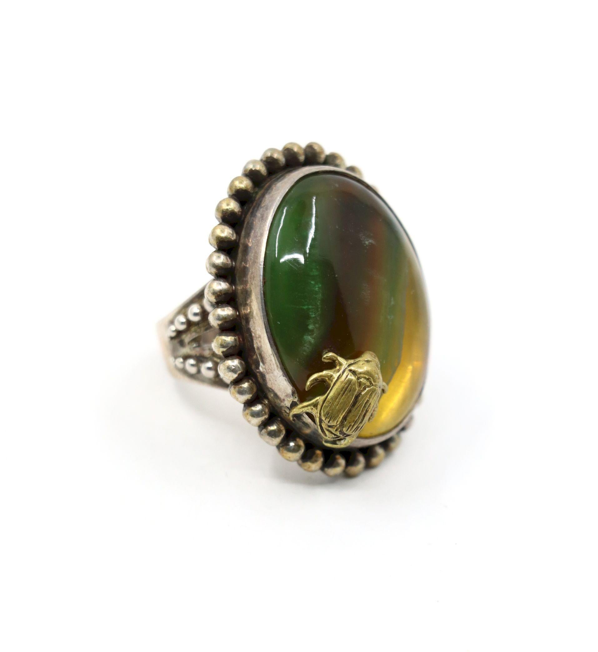 Stephen Dweck Sterling Edelstein Adam Käfer Ring im Zustand „Gut“ im Angebot in Flushing, NY