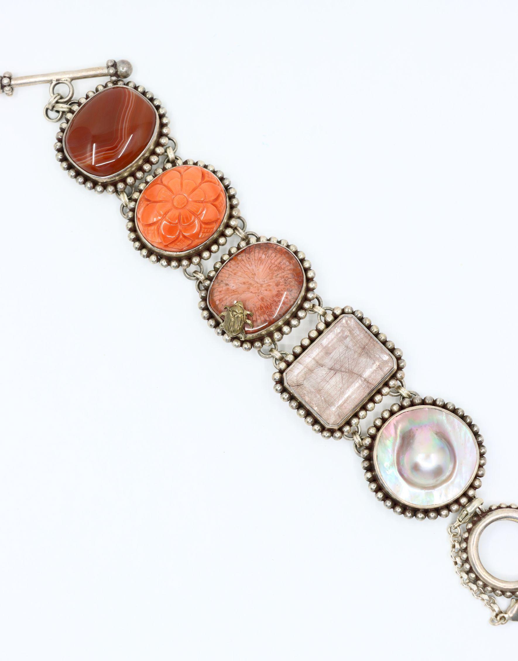 Stephen Dweck Sterling Multistone Station Armband im Angebot 5