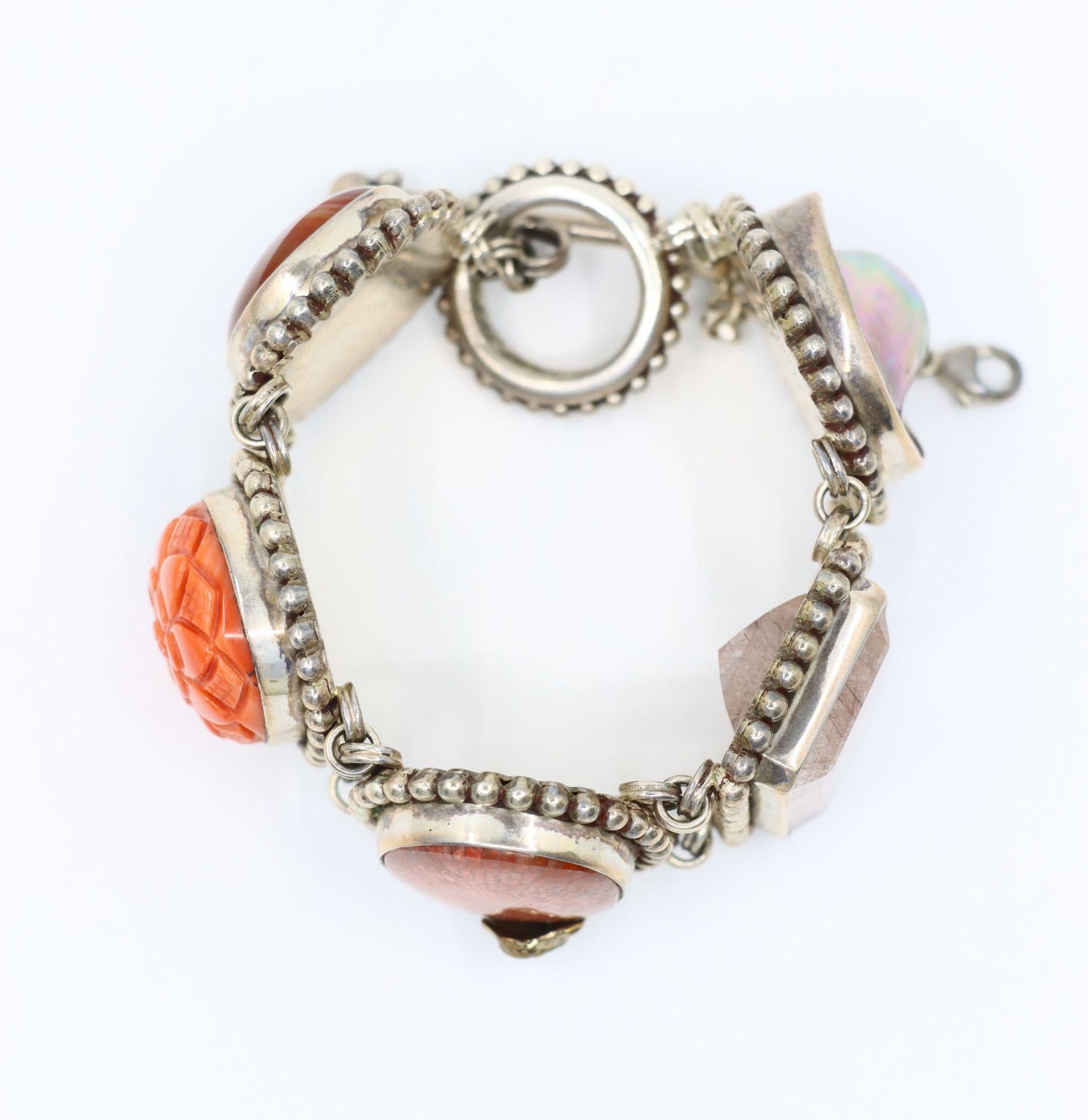 Stephen Dweck Sterling Multistone Station Armband im Angebot 8