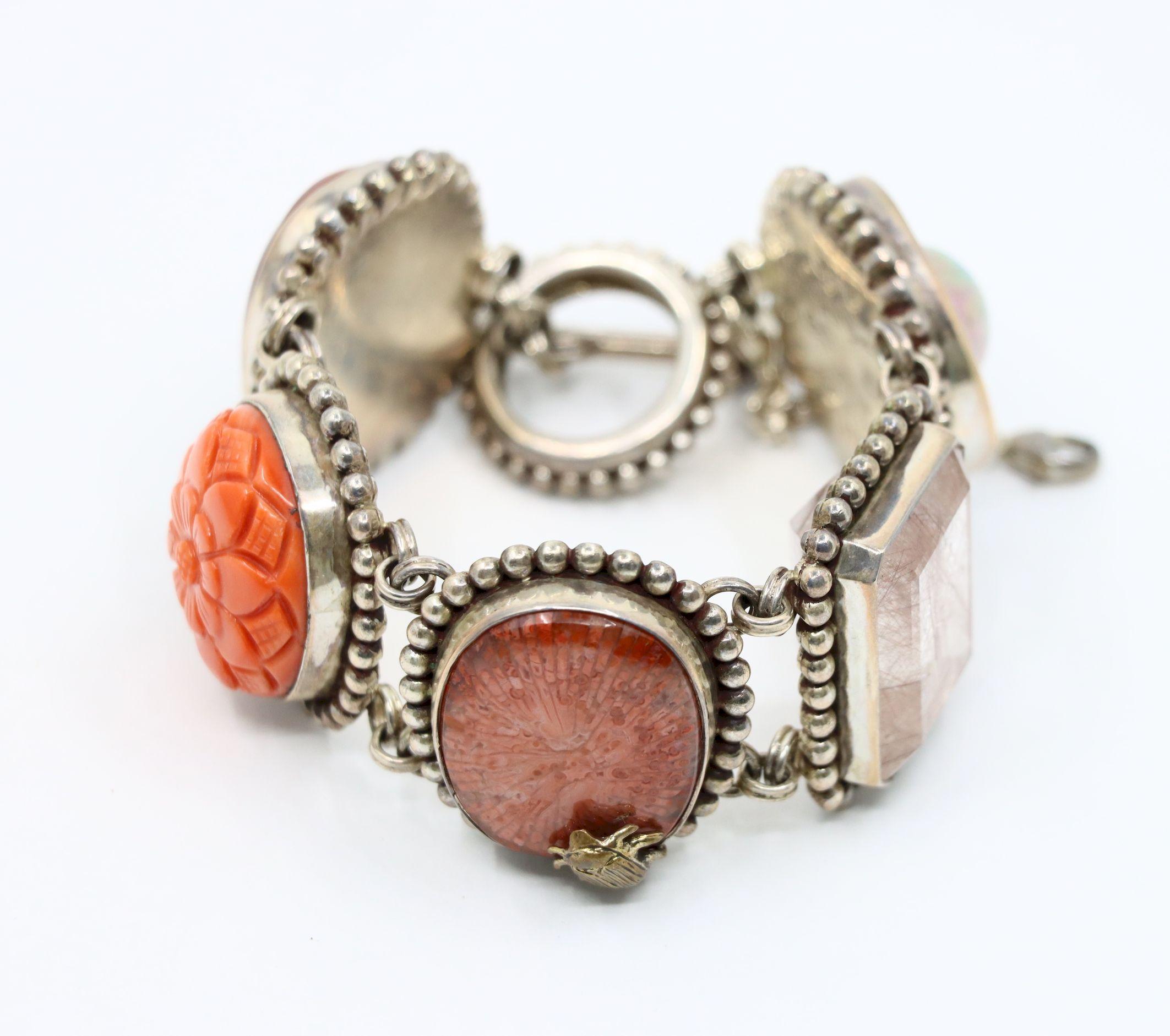 Stephen Dweck Sterling Multistone Station Armband im Angebot 9