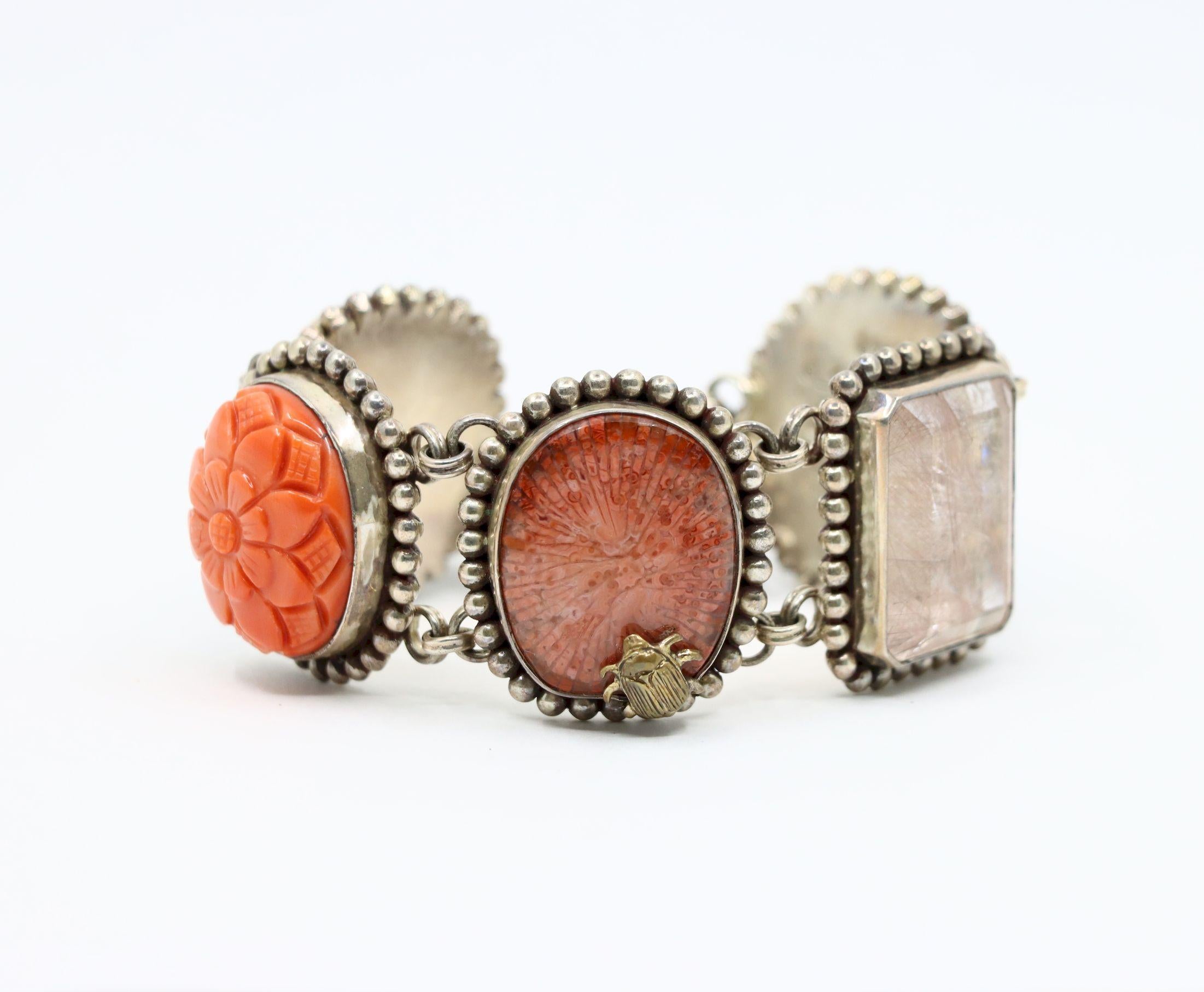 Stephen Dweck Sterling Multistone Station Armband im Zustand „Gut“ im Angebot in Flushing, NY