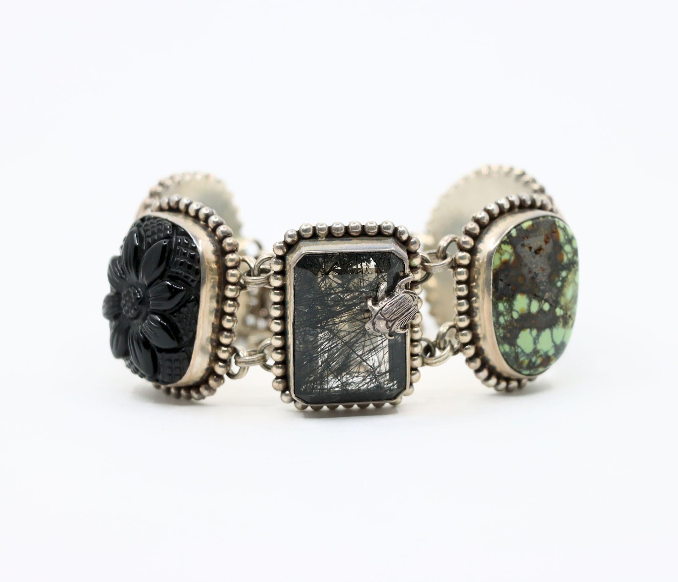 Stephen Dweck Sterling Multistone Station Armband Damen im Angebot