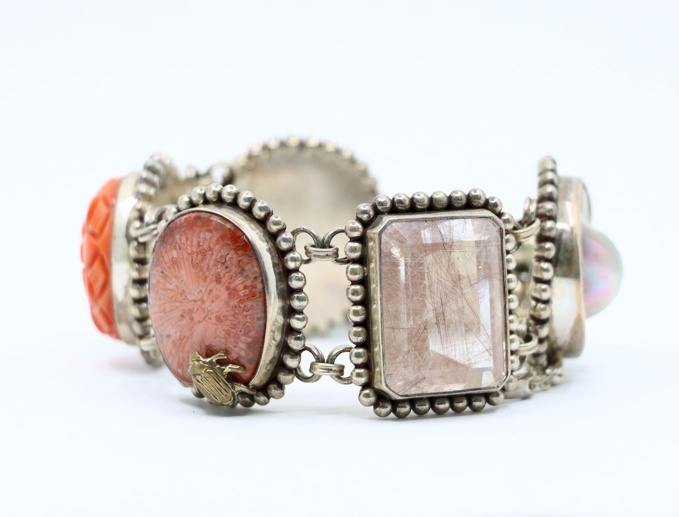 Stephen Dweck Sterling Multistone Station Armband im Angebot 3