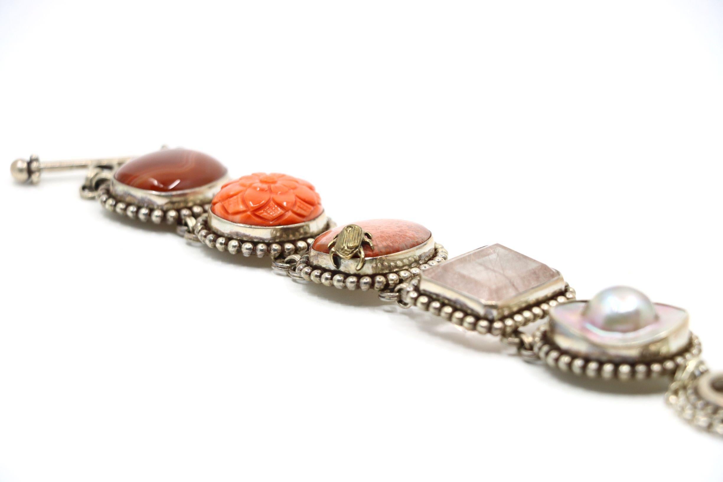 Stephen Dweck Sterling Multistone Station Armband im Angebot 4