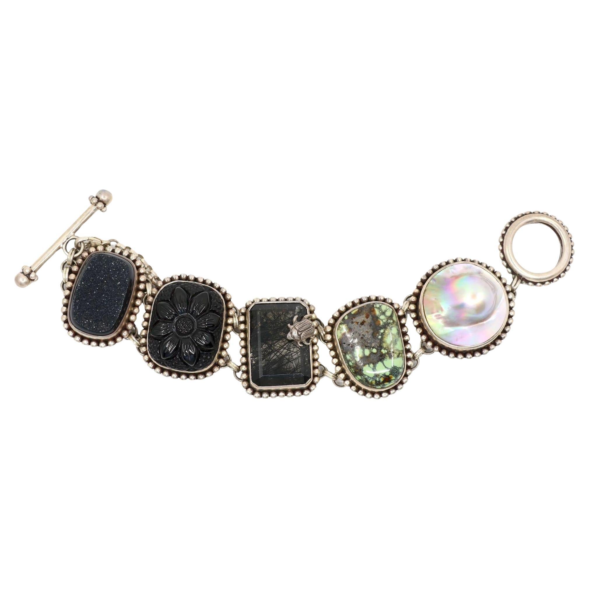 Stephen Dweck Sterling Multistone Station Armband im Angebot