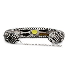 Stephen Dweck Brazalete Flor de peridoto en plata de ley y oro amarillo de 18 quilates