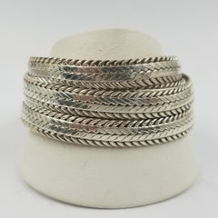 Stephen Dweck Bracelet tissé en argent sterling et or jaune 18 carats