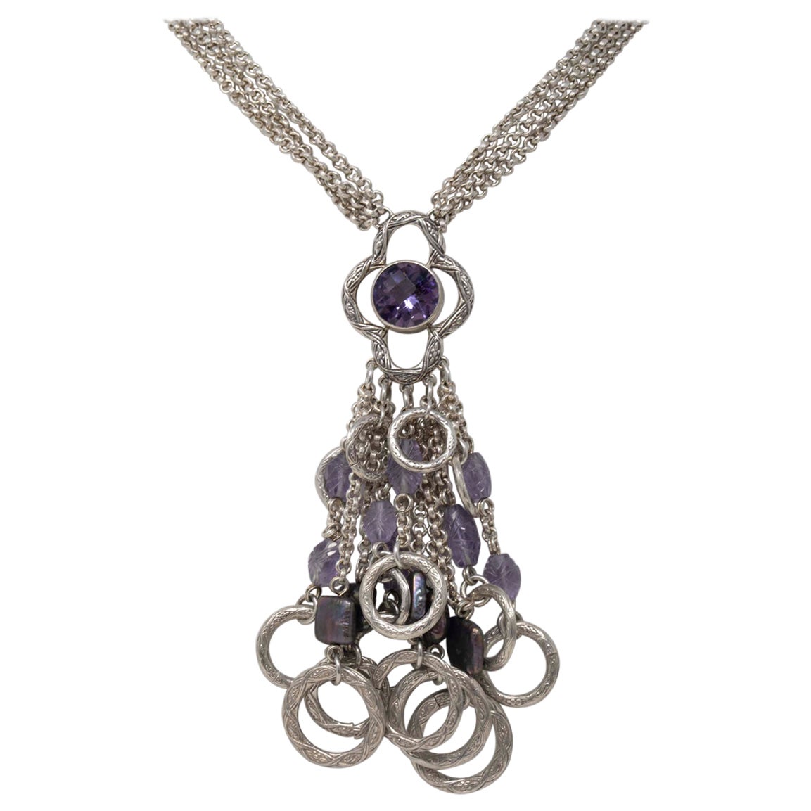 Stephen Dweck Collier d'améthyste en argent sterling et améthyste