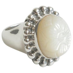 Stephen Dweck Sterling Silver and Mother Of Pearl Dome Ring