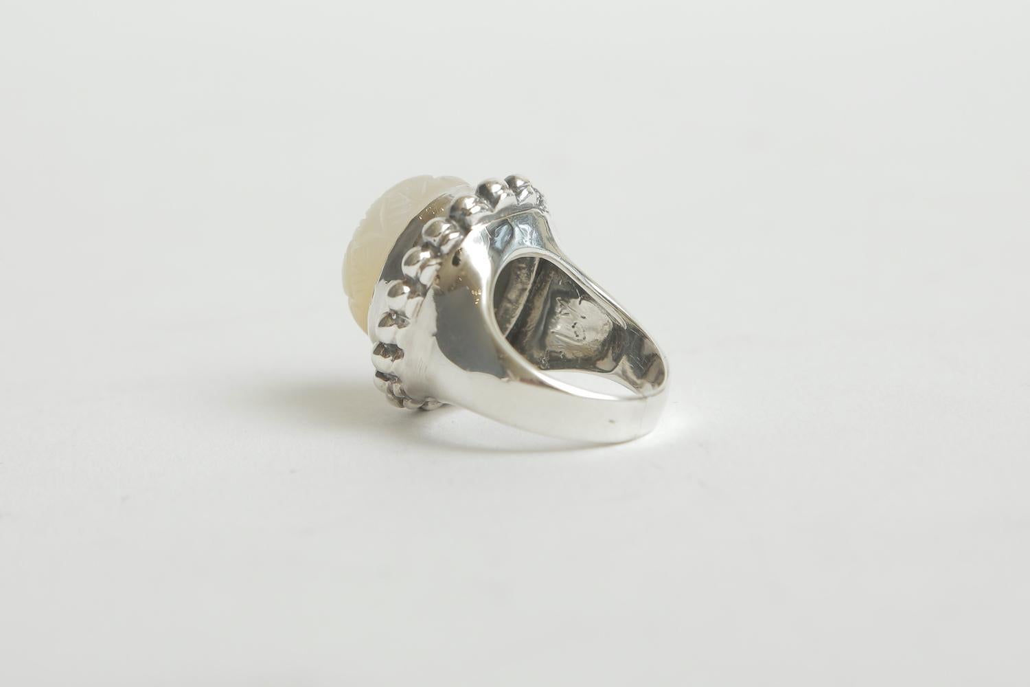 Women's Stephen Dweck Sterling Silver and Mother Of Pearl Dome Ring