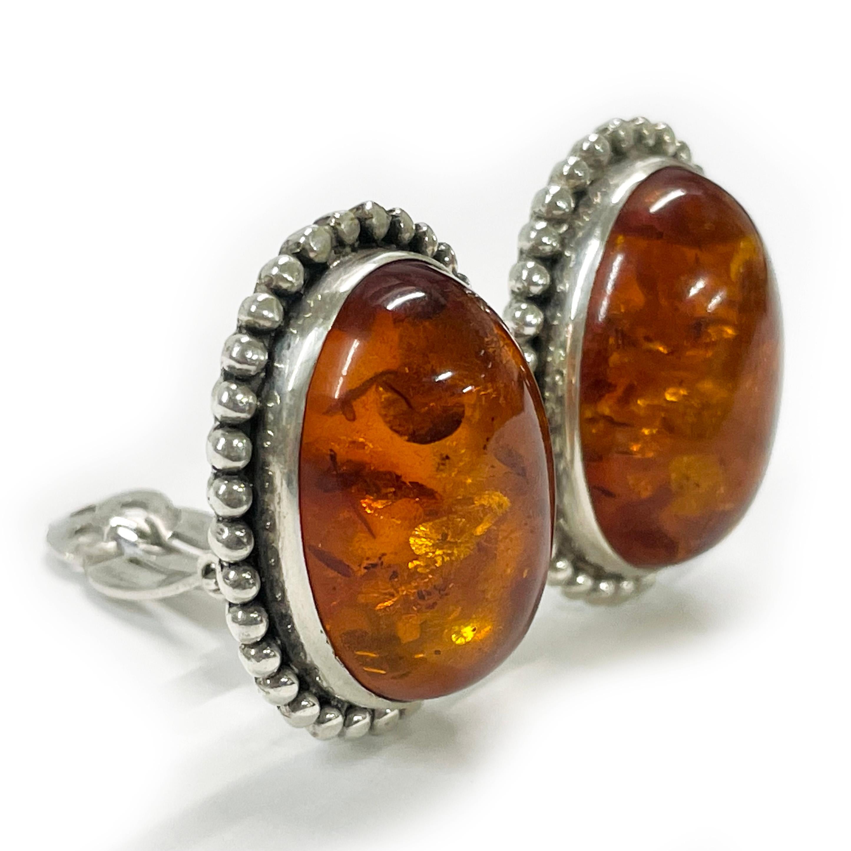 Contemporary Stephen Dweck Sterling Silver Baltic Amber Earrings For Sale