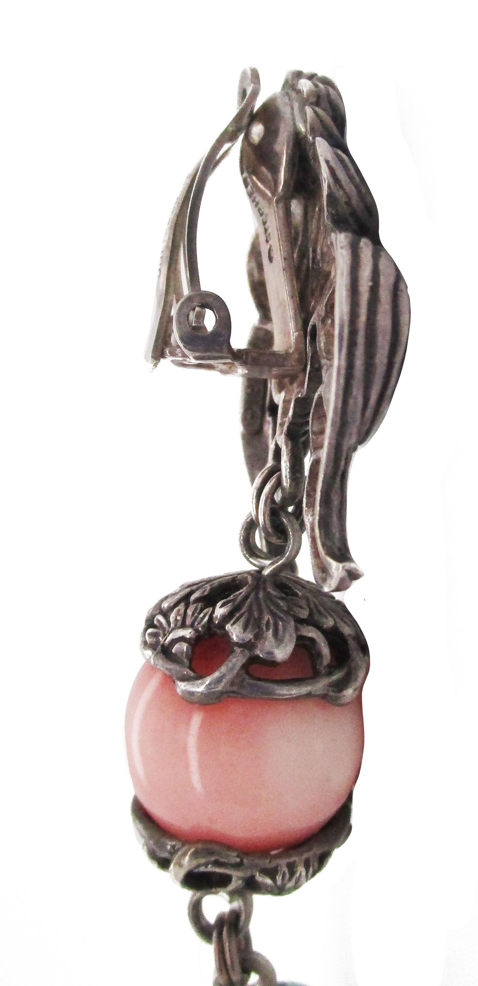 Ohrhänger aus geschnitztem Türkis-Jade- und Amethyst in Sterlingsilber von Stephen Dweck (Perle) im Angebot