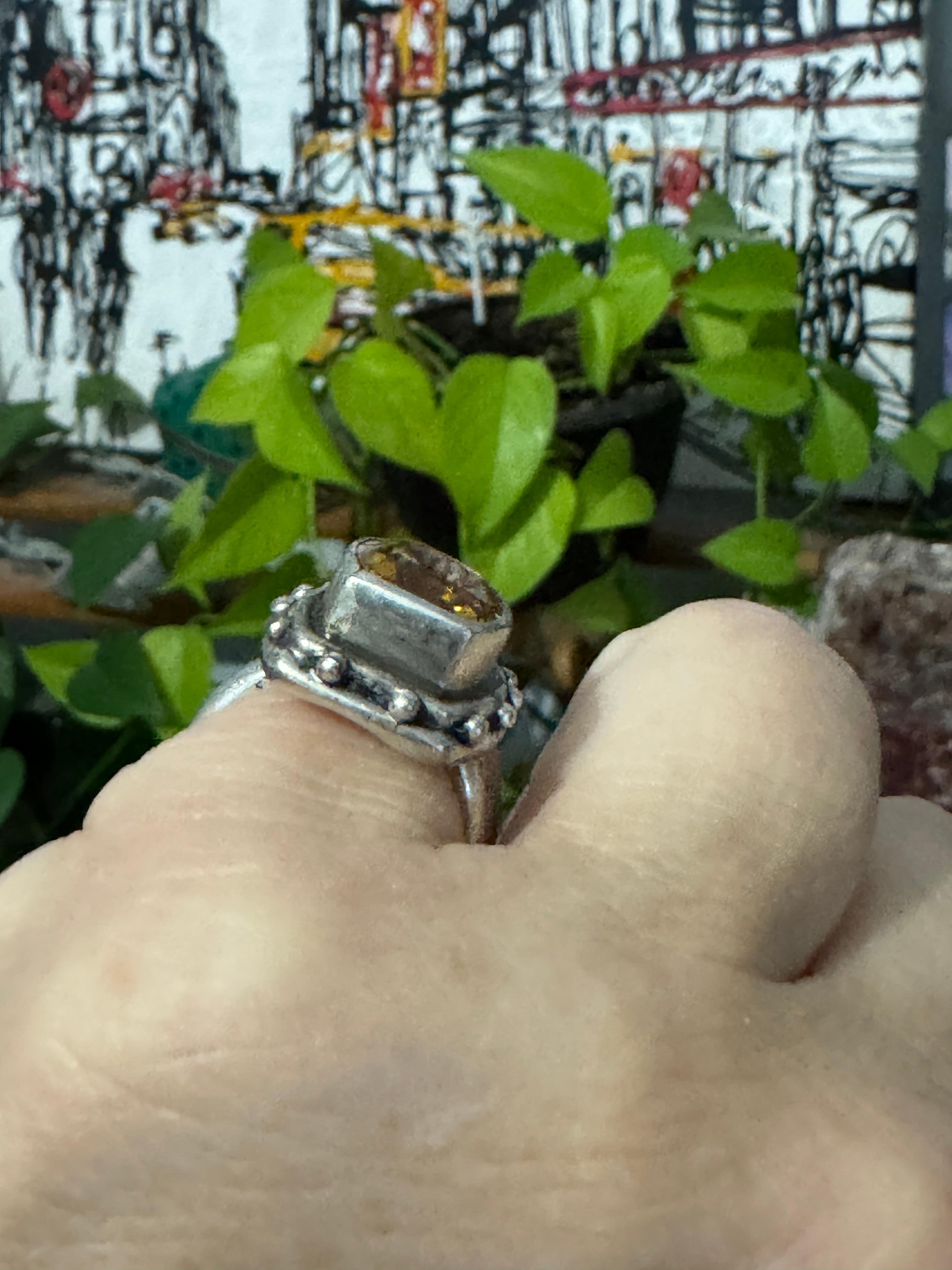 Stephen Dweck Anillo de plata de ley con citrino Nuevo, nunca usado Años 90 en venta 5