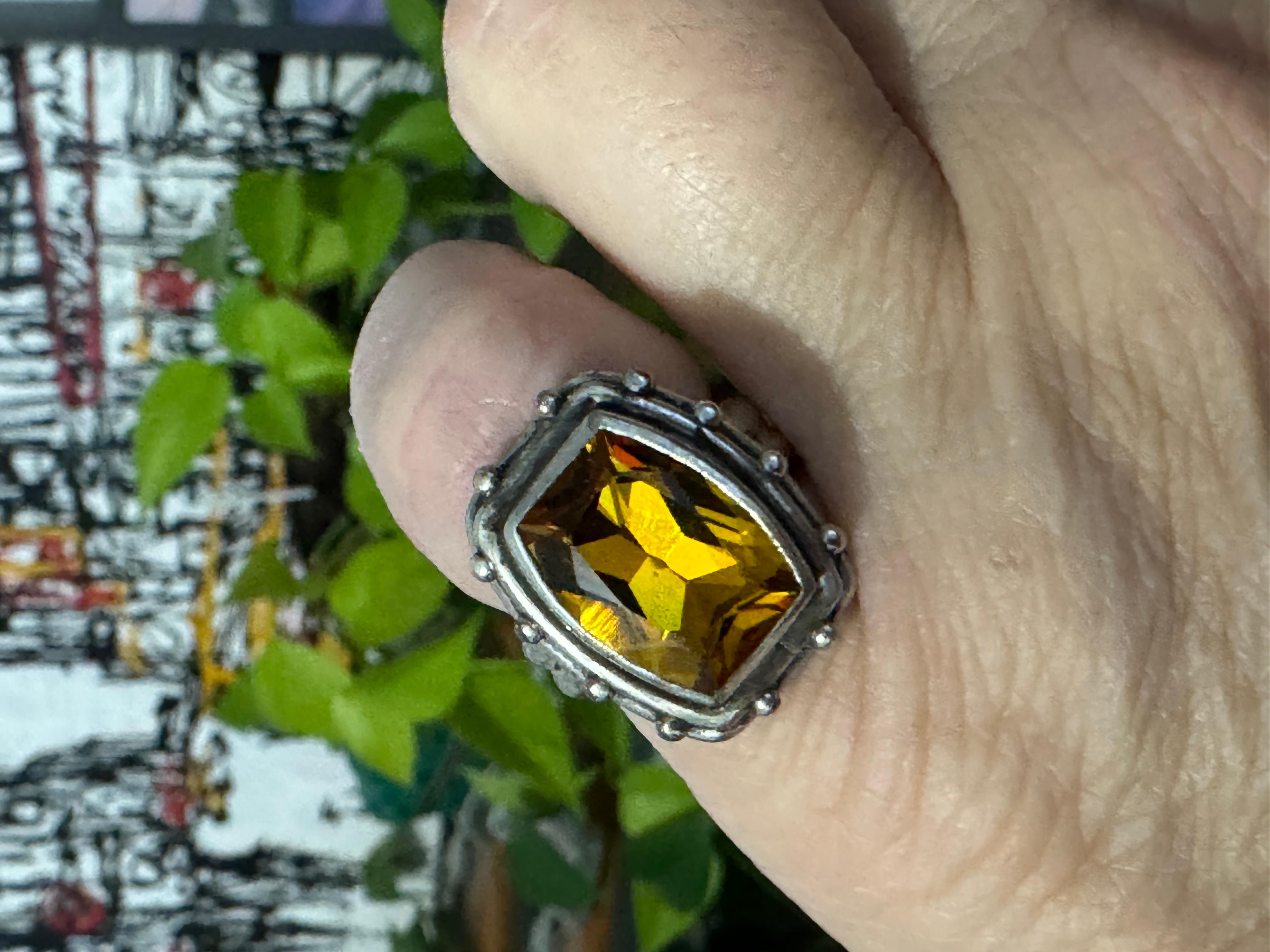 Stephen Dweck Anillo de plata de ley con citrino Nuevo, nunca usado Años 90 en venta 6