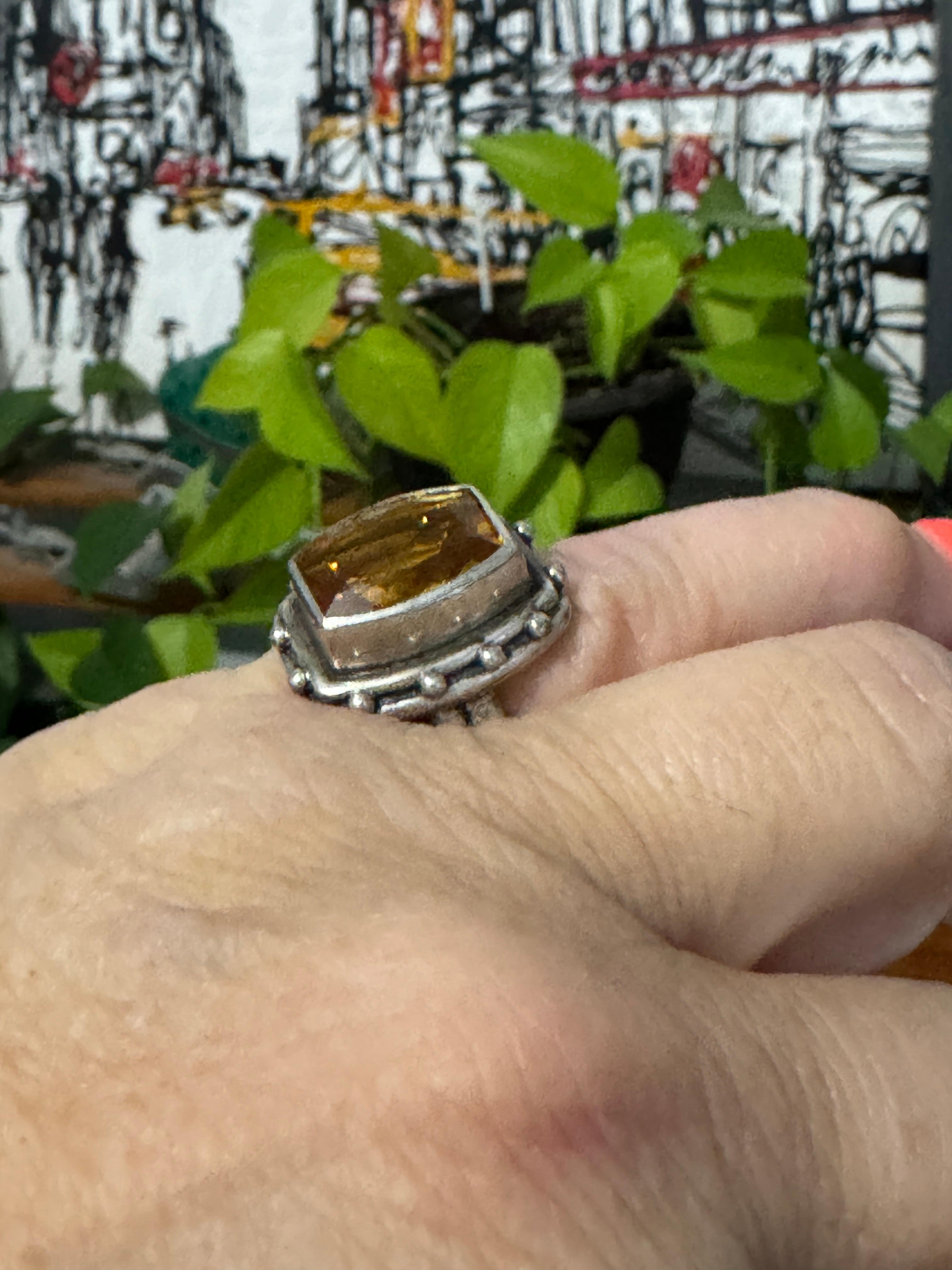 Stephen Dweck Anillo de plata de ley con citrino Nuevo, nunca usado Años 90 en venta 3