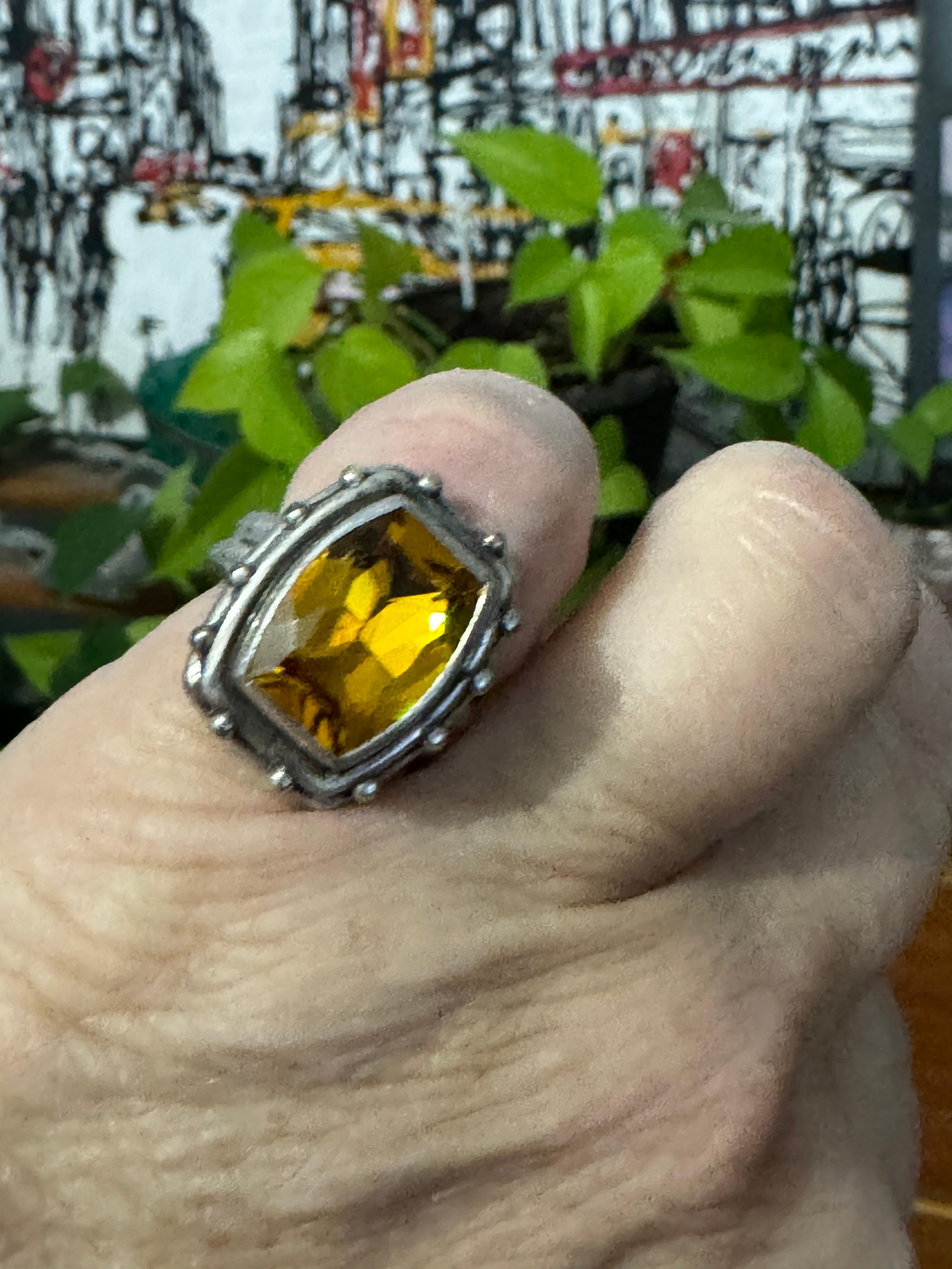 Stephen Dweck Anillo de plata de ley con citrino Nuevo, nunca usado Años 90 en venta 4