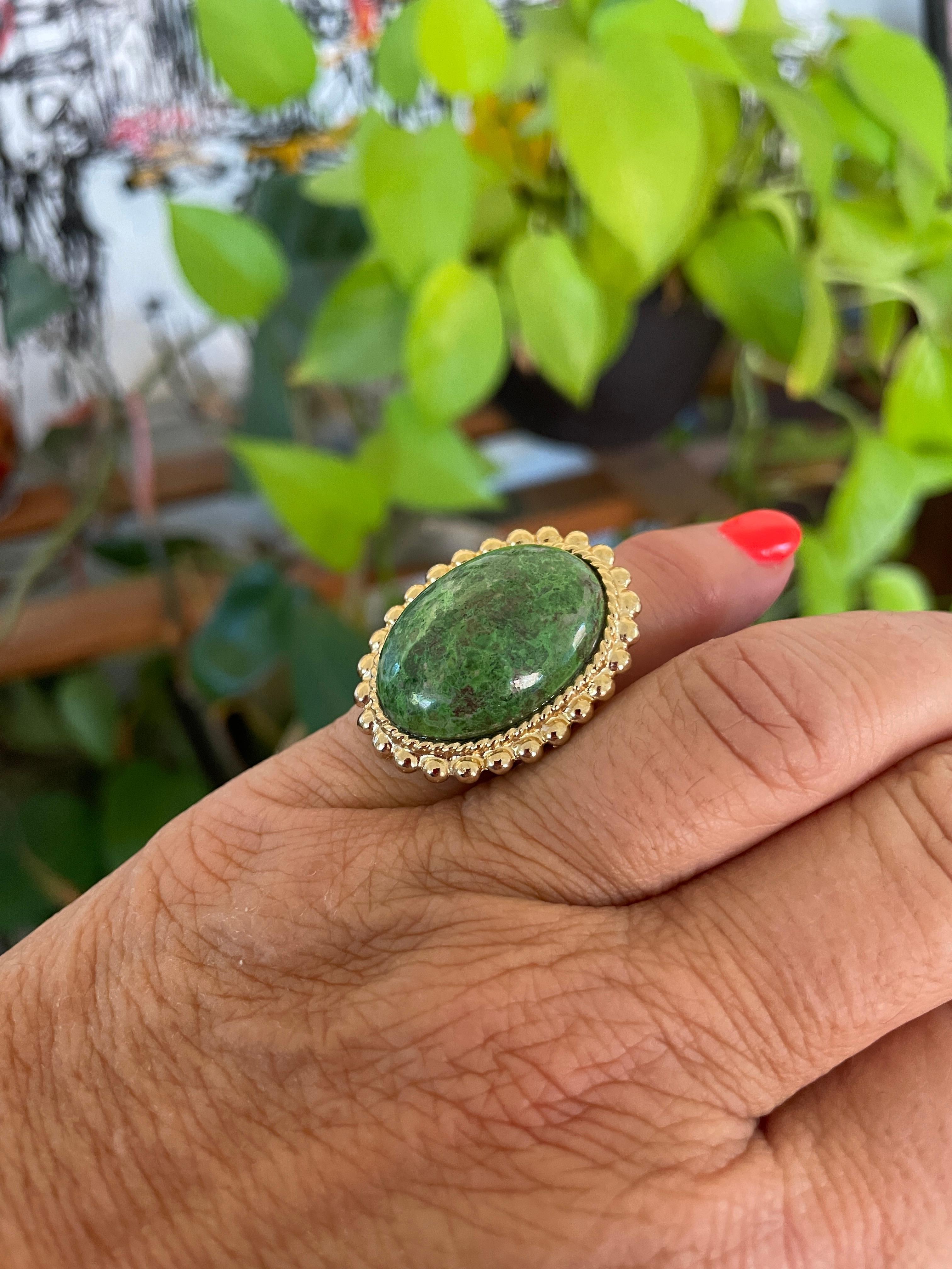 Stephen Dweck Sterling Silver Gold Wash Jasper Ring  1992  In Excellent Condition For Sale In Wallkill, NY