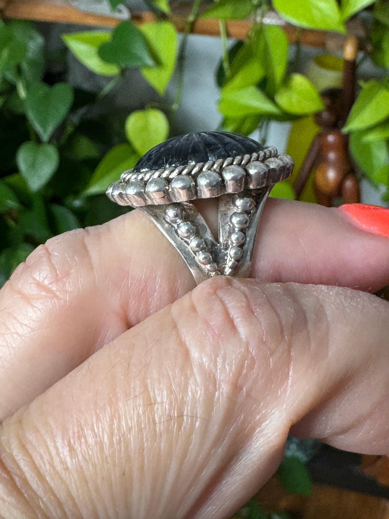 Stephen Dweck Sterling Silver Lapis Ring 1992 For Sale at 1stDibs