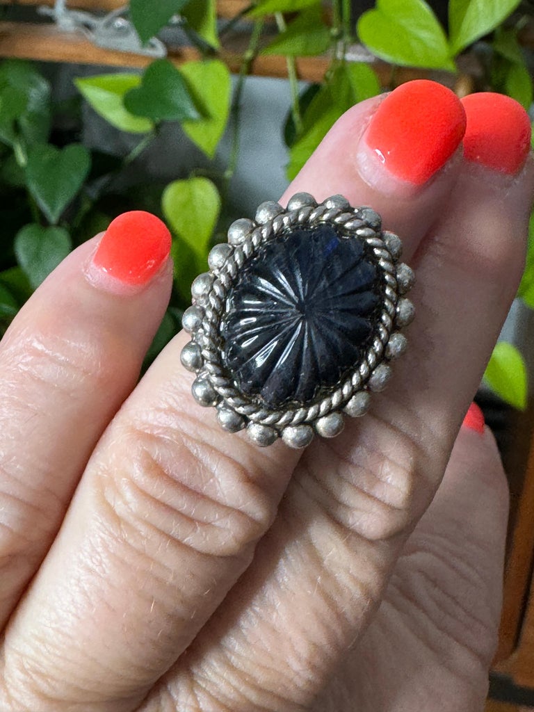 Stephen Dweck Sterling Silver Lapis Ring 1992 For Sale at 1stDibs