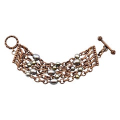 Stephen Dweck Sterling Silver Multi-Strand Pearl Bracelet