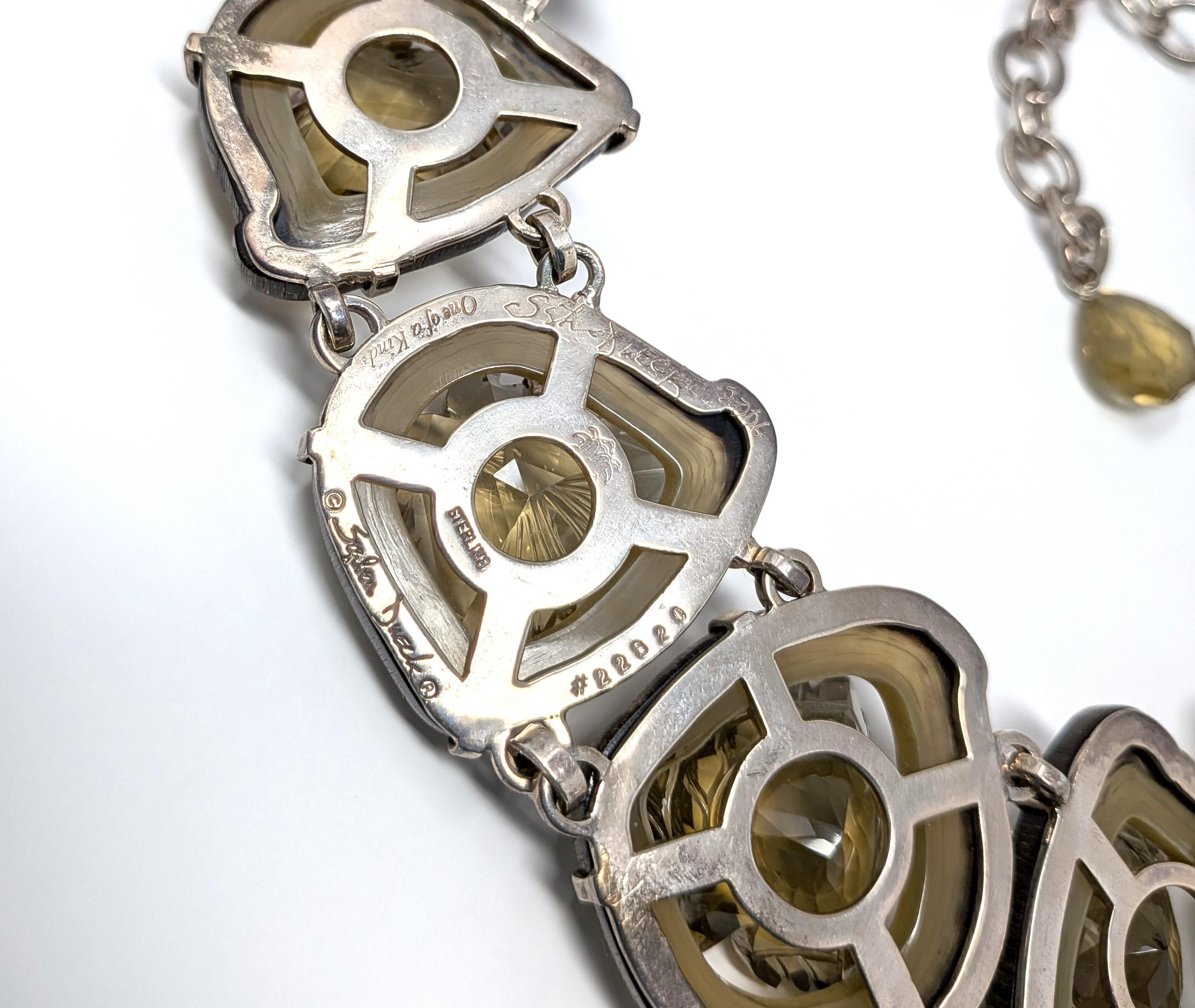 Stephen Dweck Collana in argento Sterling Citrino e Diamanti Unica nel suo genere 2006 in vendita 1