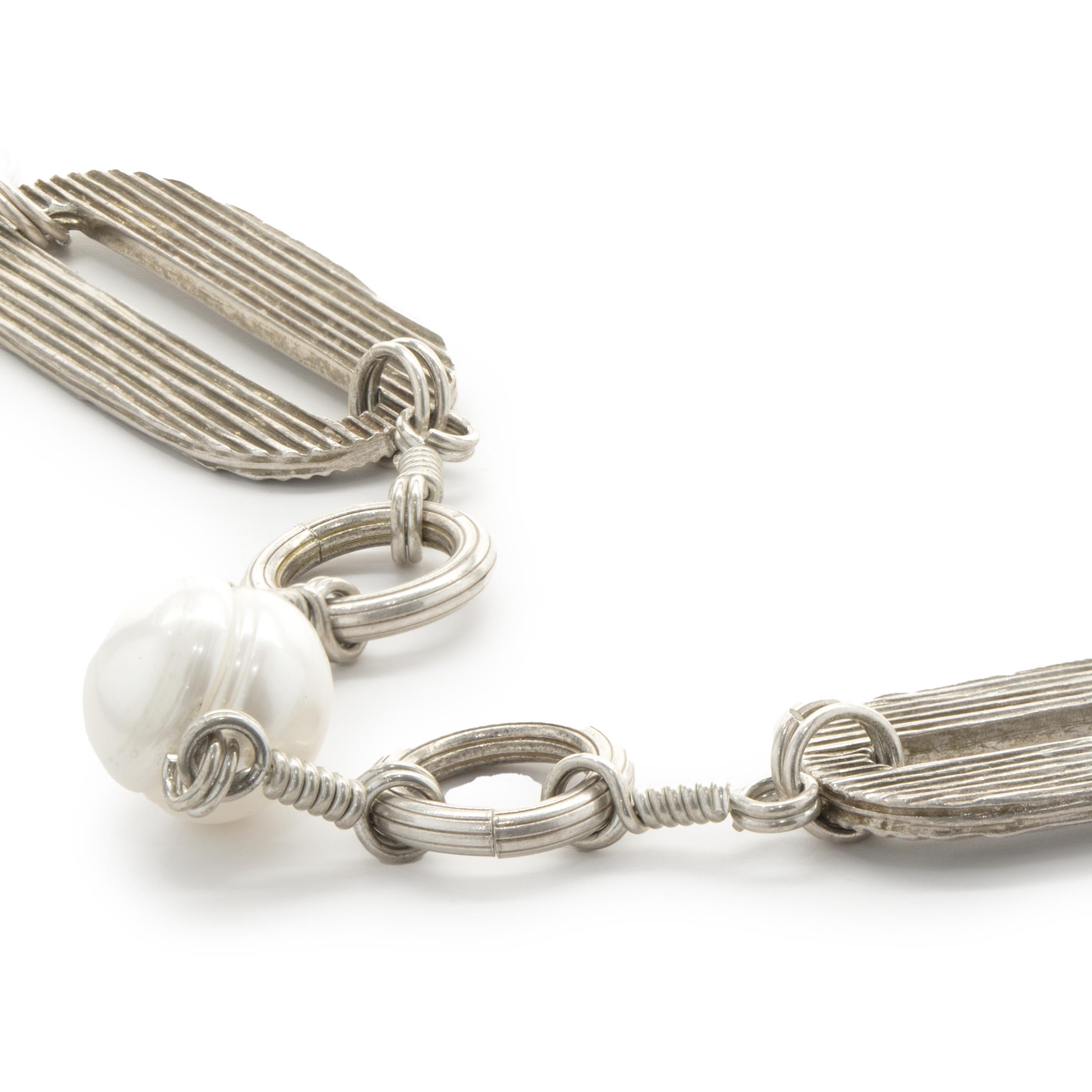 Taille mixte Stephen Dweck Collier station en argent sterling et perles en vente