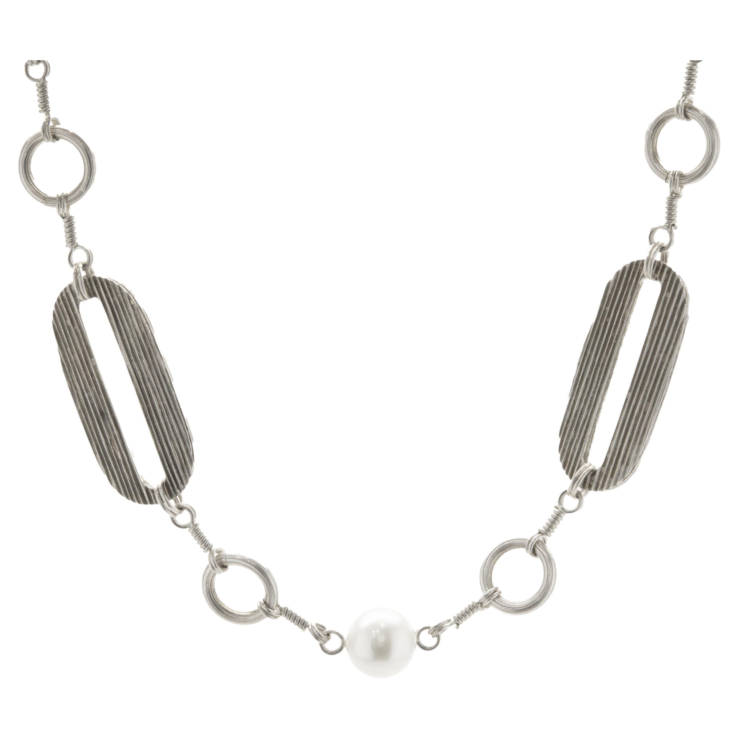 Stephen Dweck Collier station en argent sterling et perles