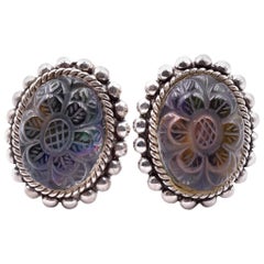 Stephen Dweck Sterling Silver Rock Crystal with Mother of Pearl Earrings