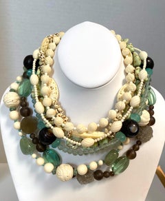 Stephen Dweck Collier à plusieurs rangs de pierres et d'argent sterling