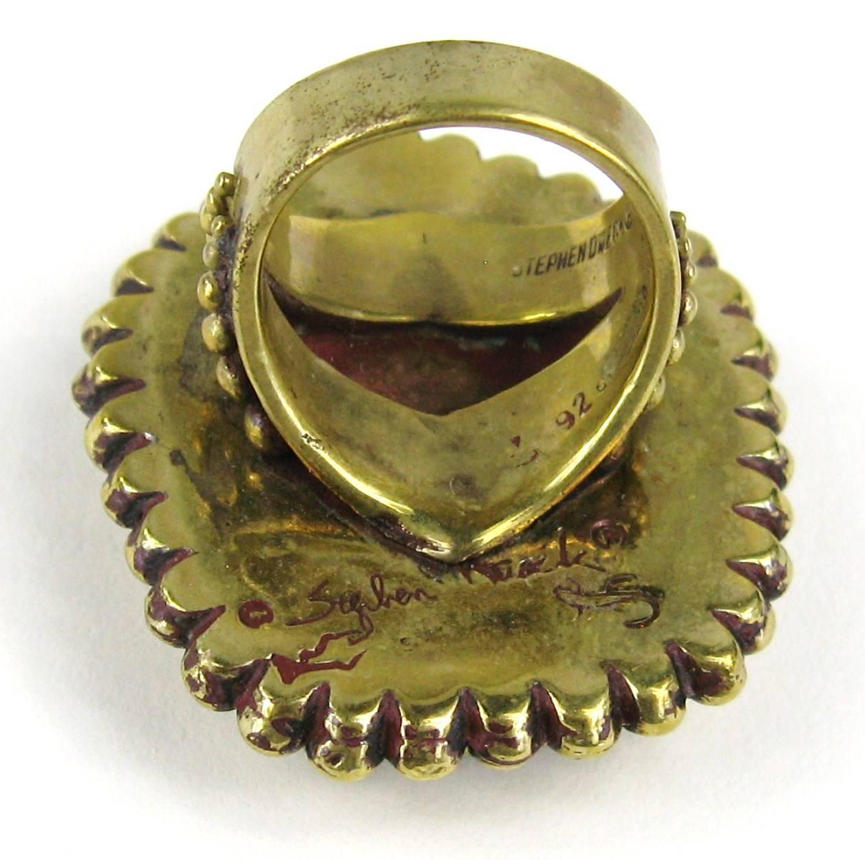 Stephen Dweck Stone Sterling Silver Ring 1992 In Excellent Condition For Sale In Wallkill, NY