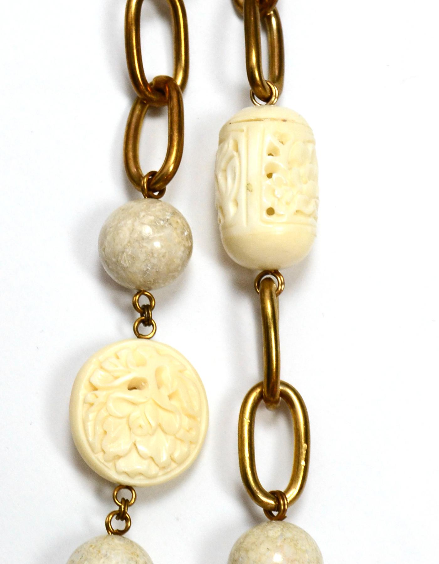 Stephen Dweck White Agate and Wood Chain Link 37