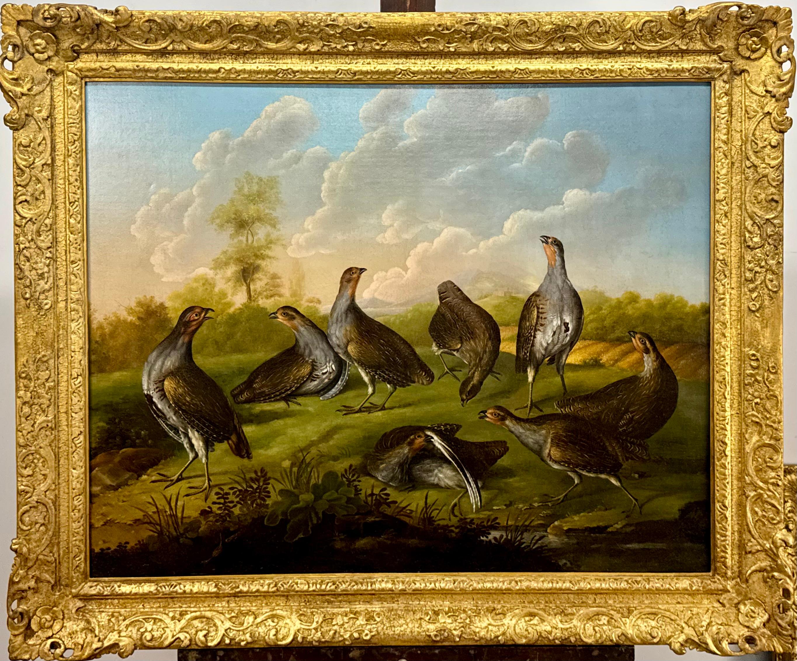 Un cesto di pernici in un paesaggio - Painting Antichi maestri di Stephen Elmer