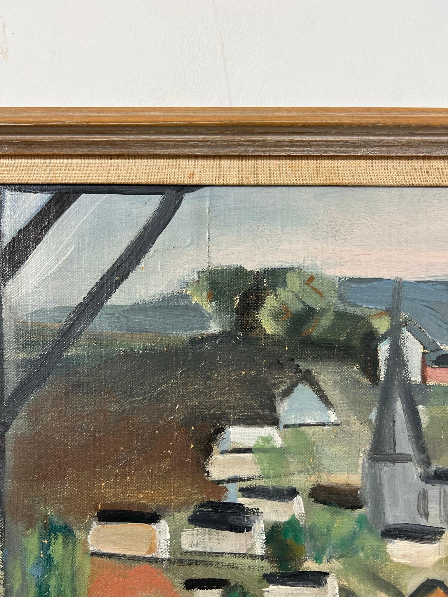 Mid-20th Century Stephen Etnier Modernist Painting of a Harpswell, Maine Seascape, Circa 1940s For Sale