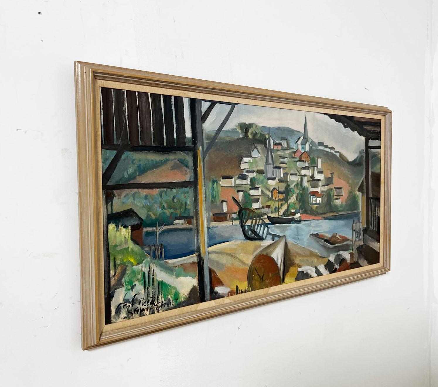 Stephen Etnier Modernist Painting of a Harpswell, Maine Seascape, Circa 1940s For Sale 2
