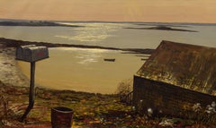 "Casco Bay, 1967, " Stephen Etnier, oil, realist, Maine coast