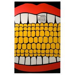 Vintage Stephen Frykholm Herman Miller Summer Picnic Corn on Cob Poster Pop Art