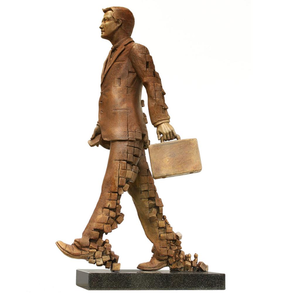 Stephen Glassborow Figurative Sculpture - Body Corporate Gold, Contemporary Bronze Sculpture