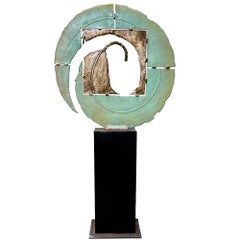 Feuille d'infinie, sculpture contemporaine en bronze