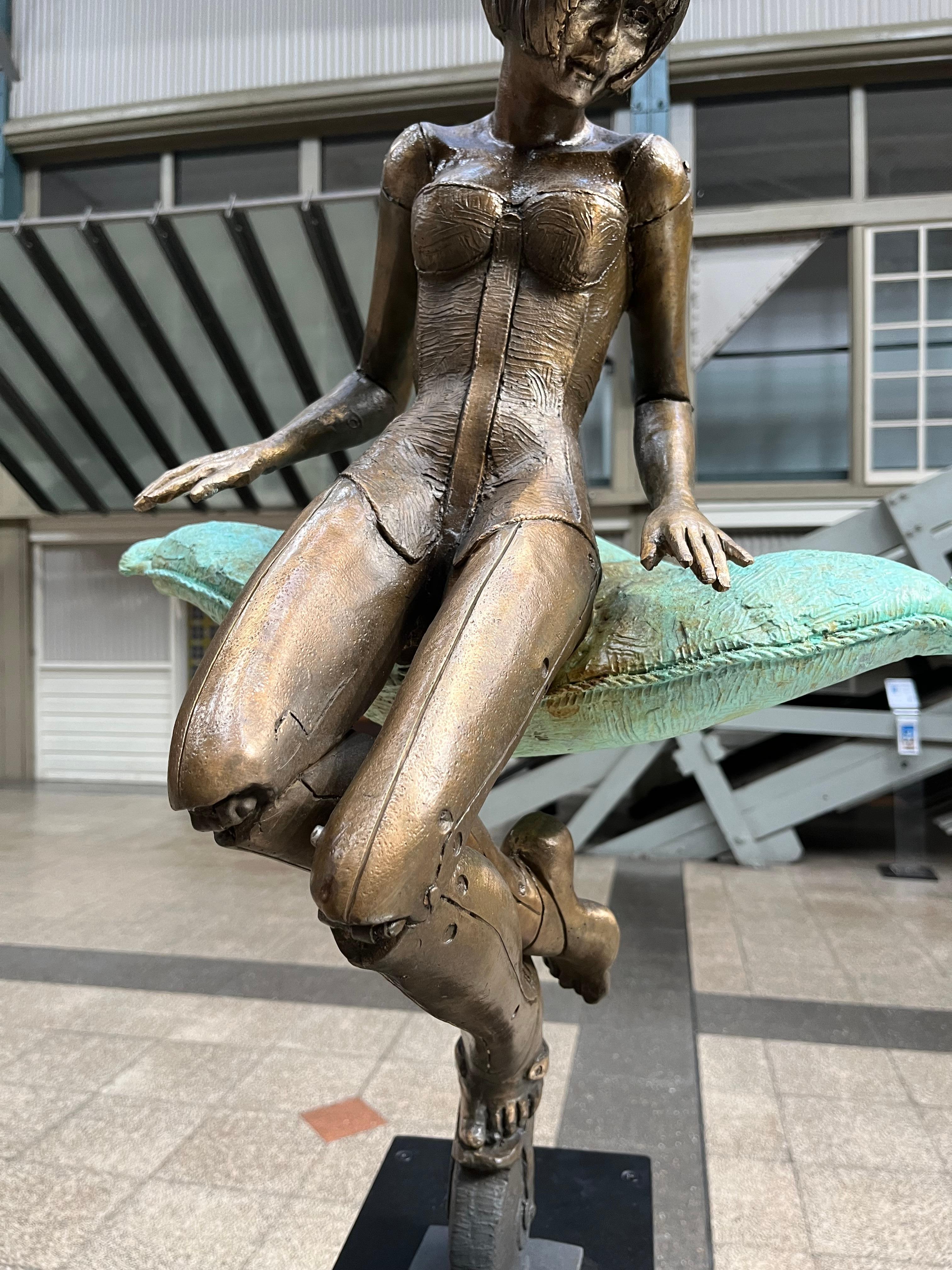 Soft Landing, Contemporary Bronze Sculpture For Sale 4