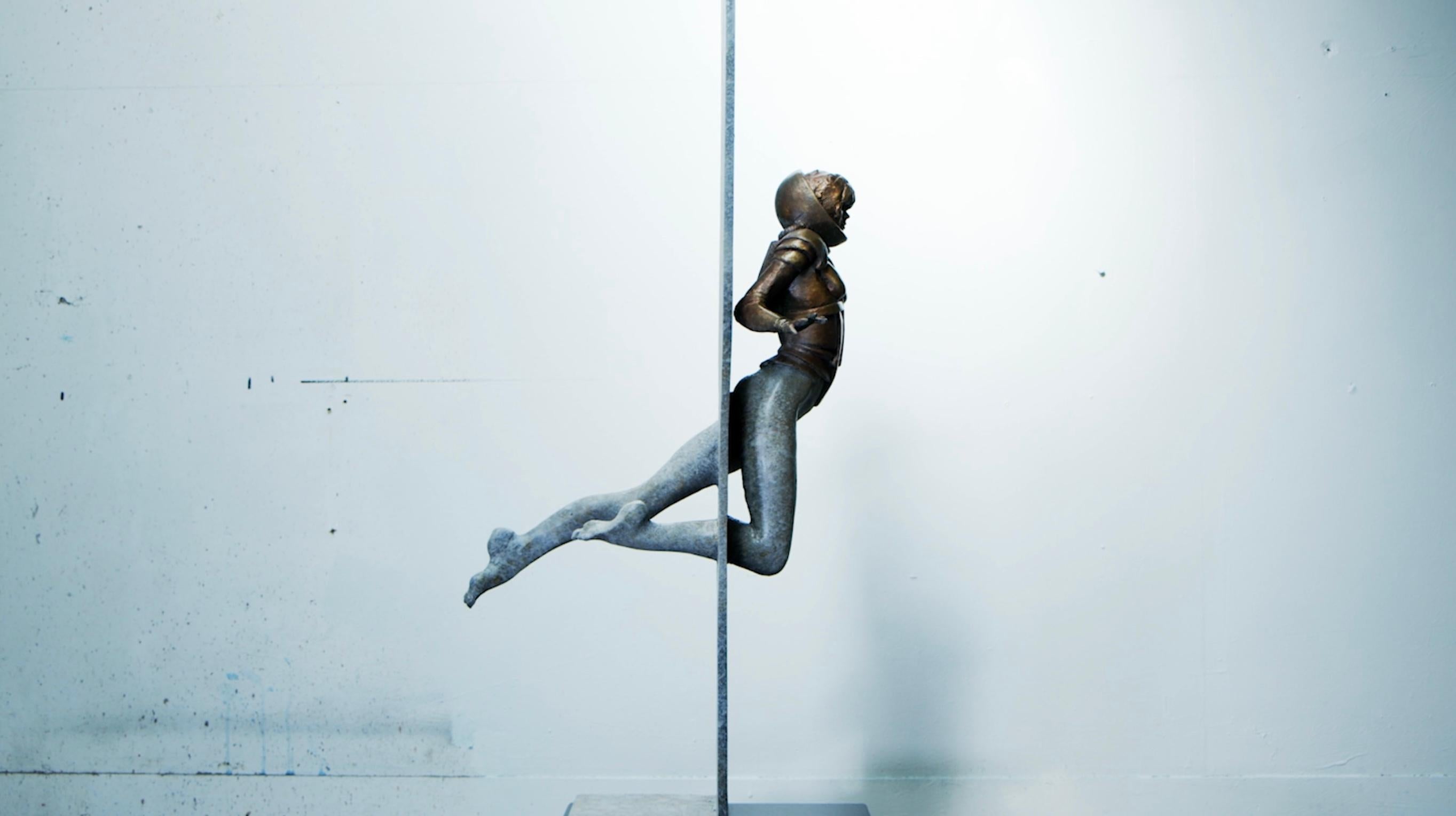 Vertigo, Contemporary Bronze Sculpture on Granite base For Sale 4