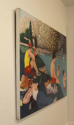 Stephen Goodfellow Acrylic on Canvas Sunday on Belle Isle Part of Forgery Serie