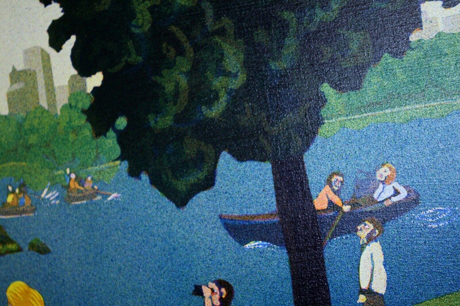 Stephen Goodfellow Signed 1988 Micropointillism Painting Homage to Seurat Framed 7