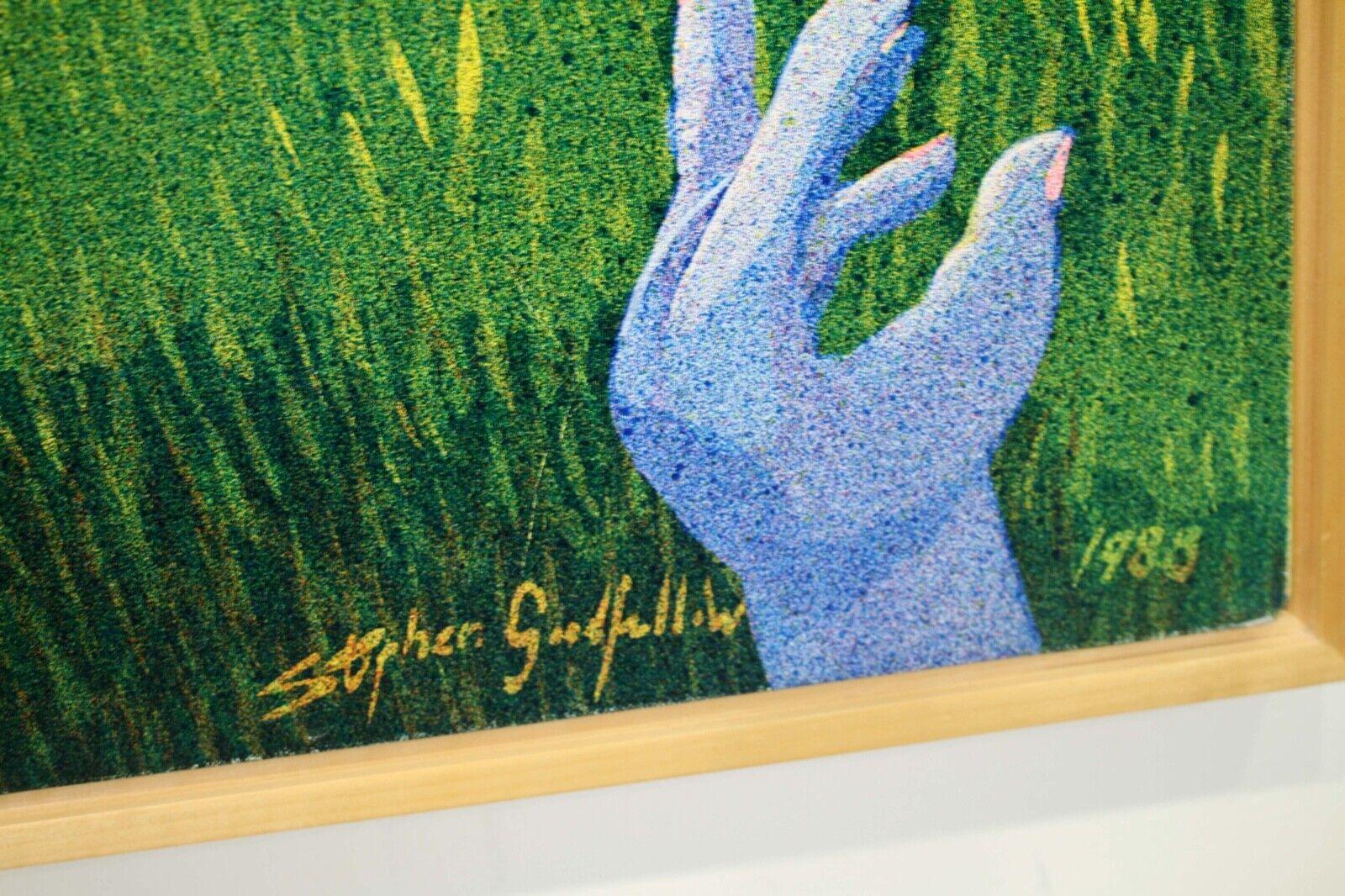 Stephen Goodfellow Signed 1988 Micropointillism Painting Homage to Seurat Framed 8