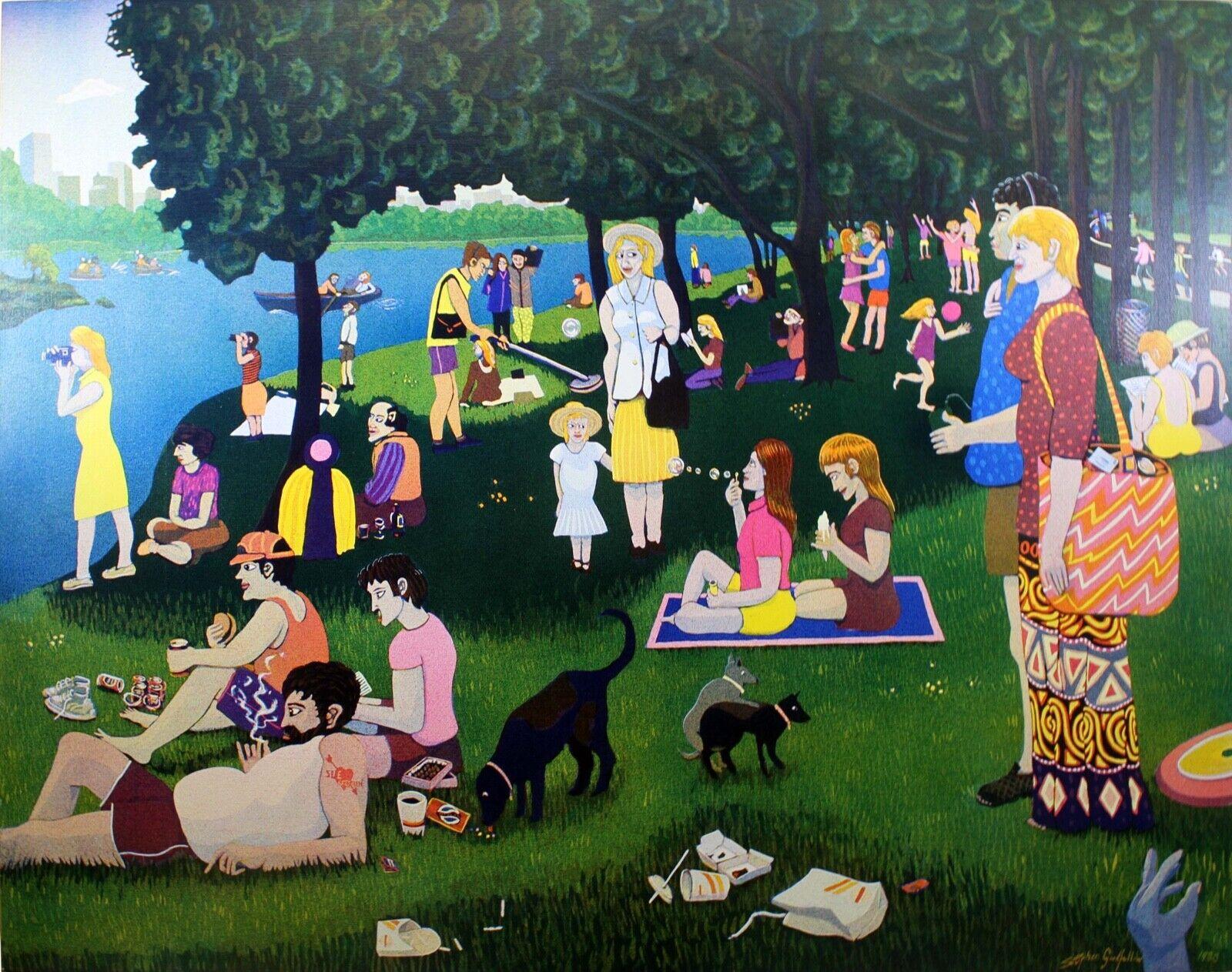 A whimsical and larger than life acrylic painting on canvas titled 