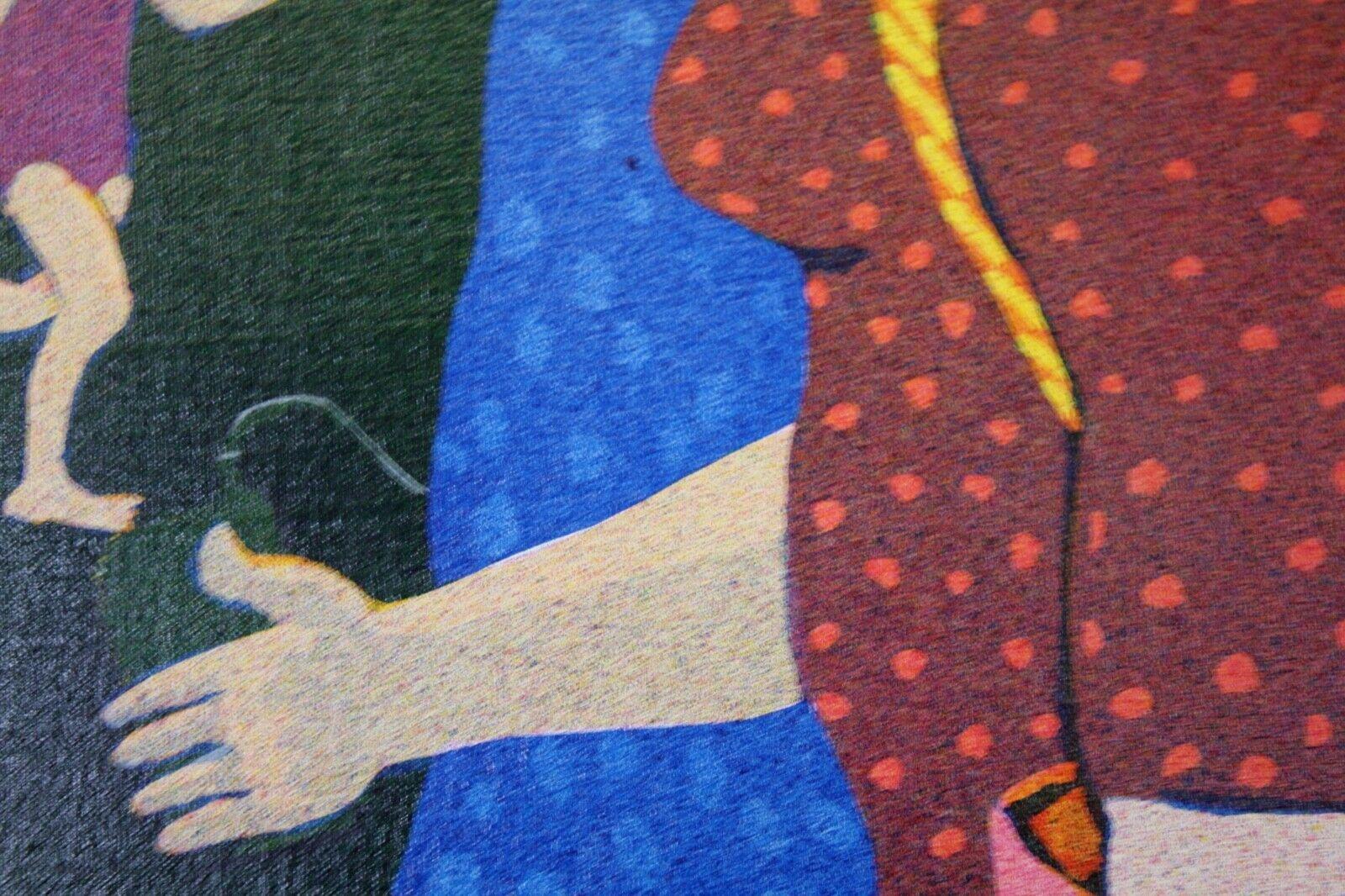 Stephen Goodfellow Signed 1988 Micropointillism Painting Homage to Seurat Framed 2