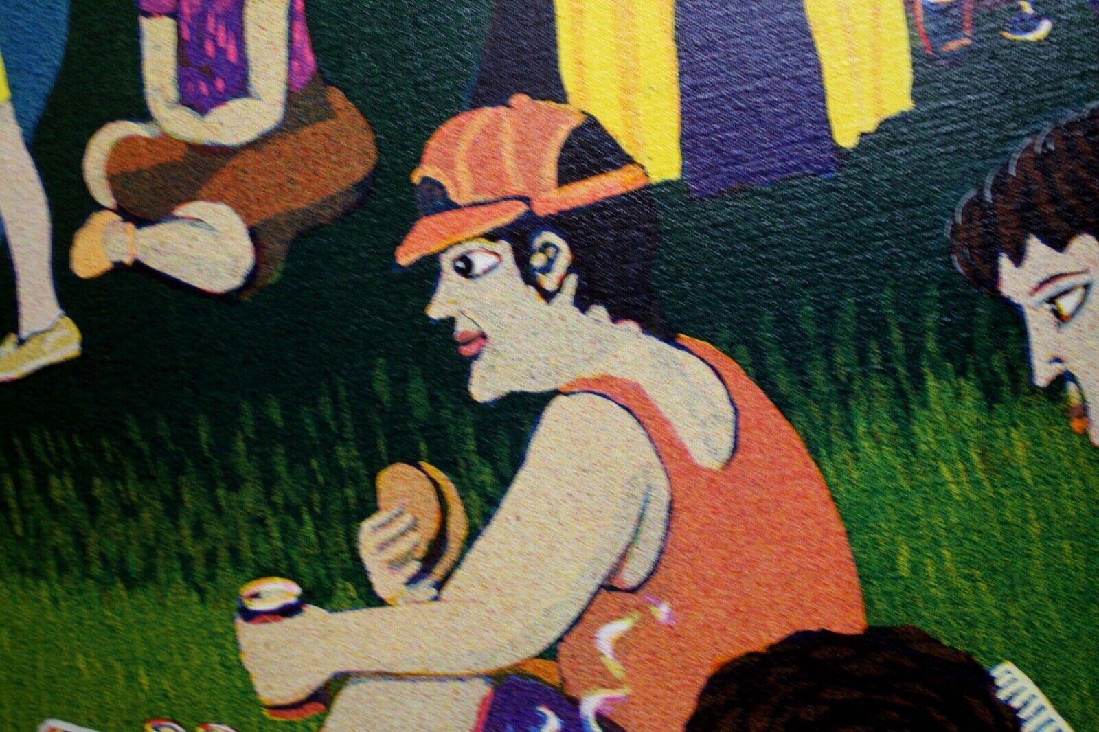 Stephen Goodfellow Signed 1988 Micropointillism Painting Homage to Seurat Framed 4