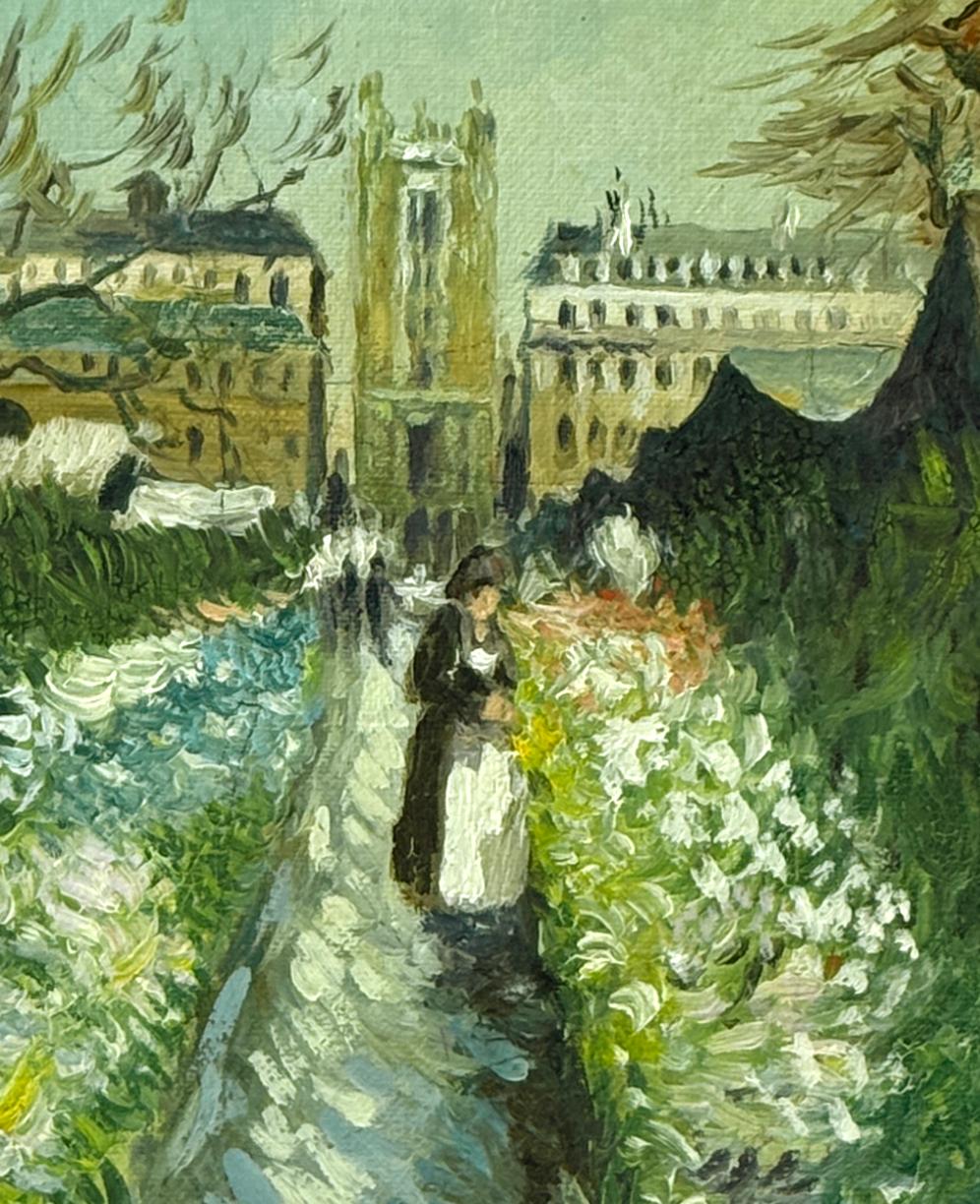 Le jardin de Daubigny Style de Vincent Van Gogh Le jardin de Daubigny par S. Goosson - Marron Landscape Painting par Stephen Goosson