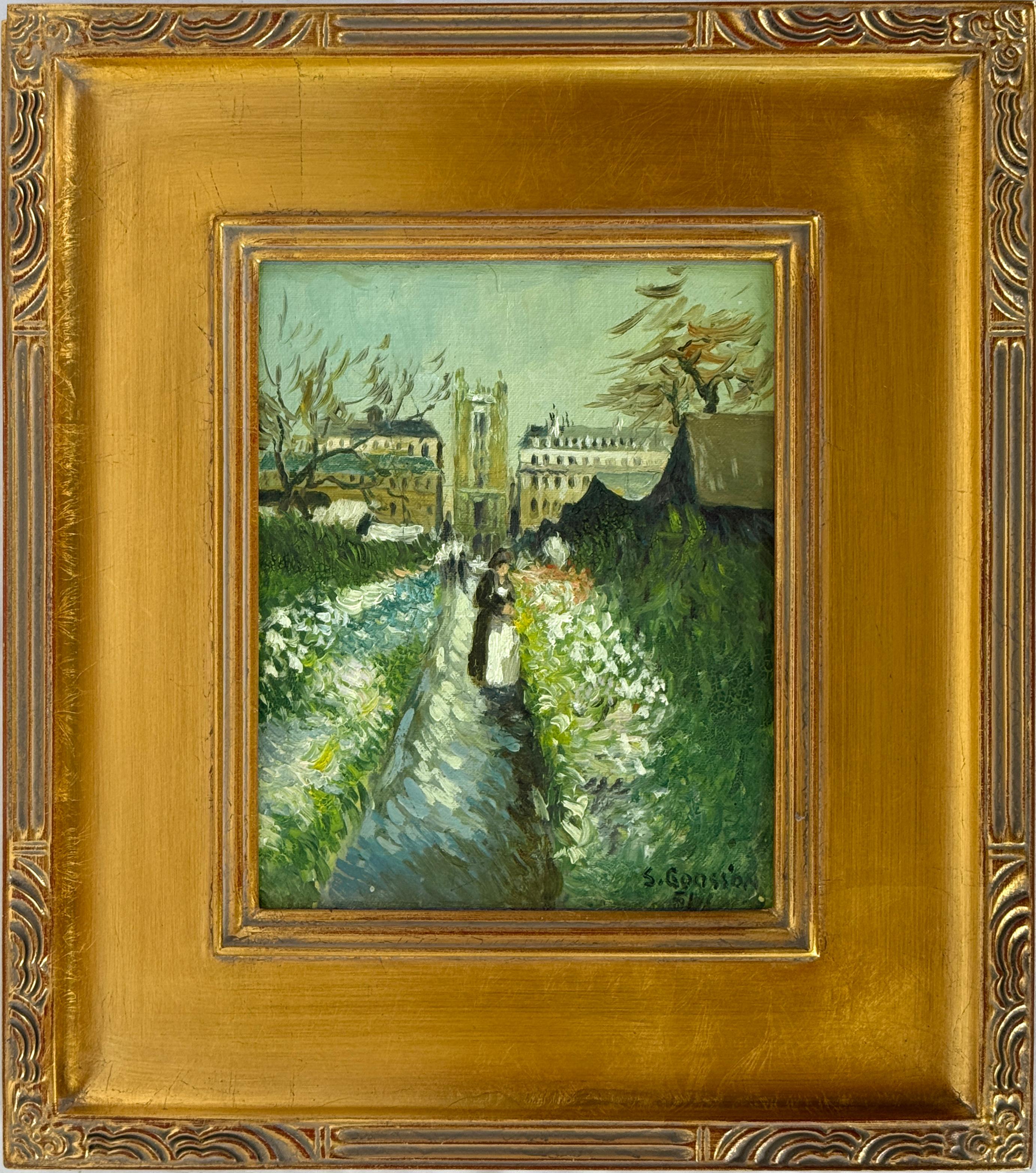 Landscape Painting Stephen Goosson - Le jardin de Daubigny Style de Vincent Van Gogh Le jardin de Daubigny par S. Goosson