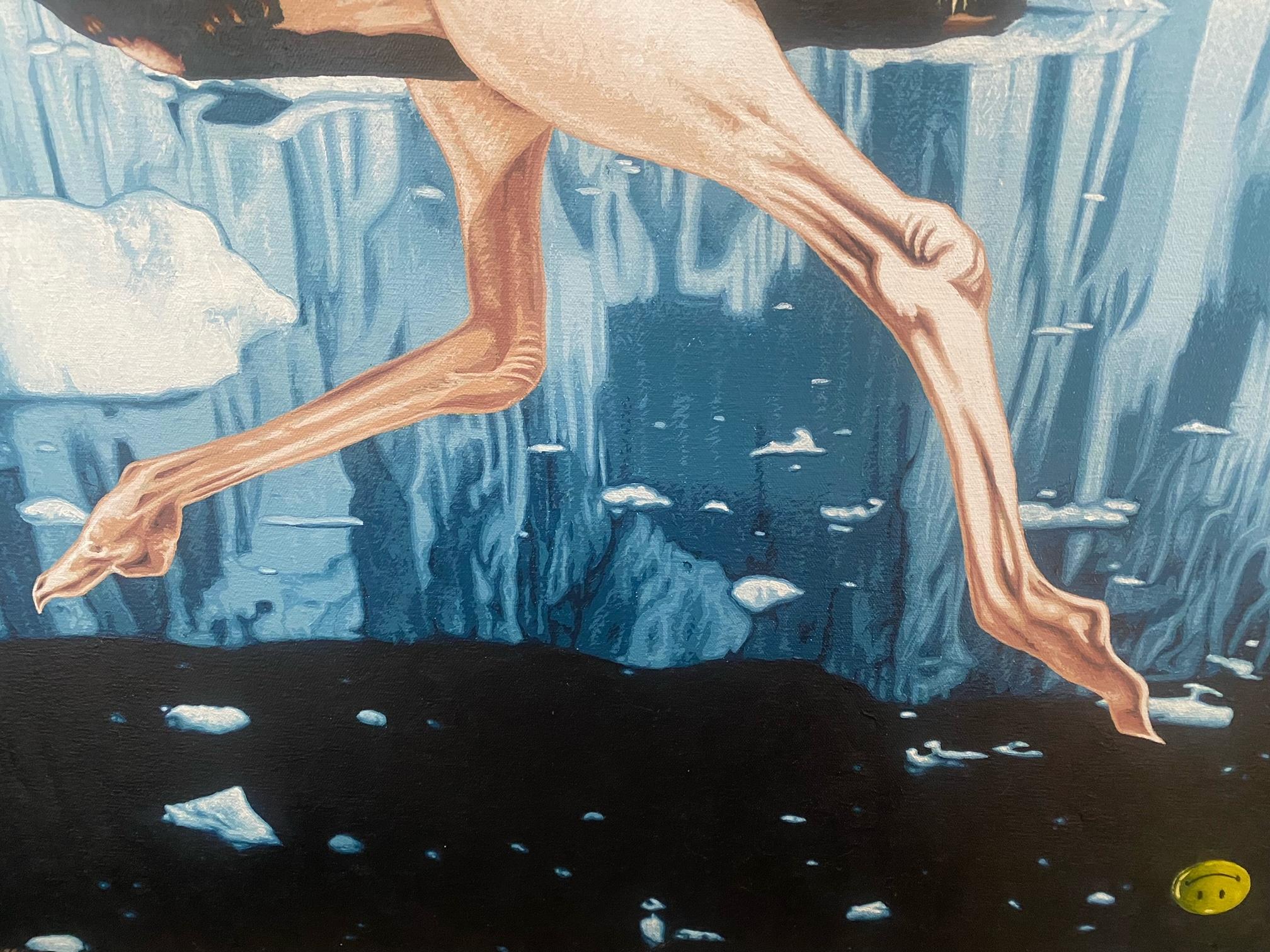Acryl auf Leinwand: Warte, hier stimmt was nicht